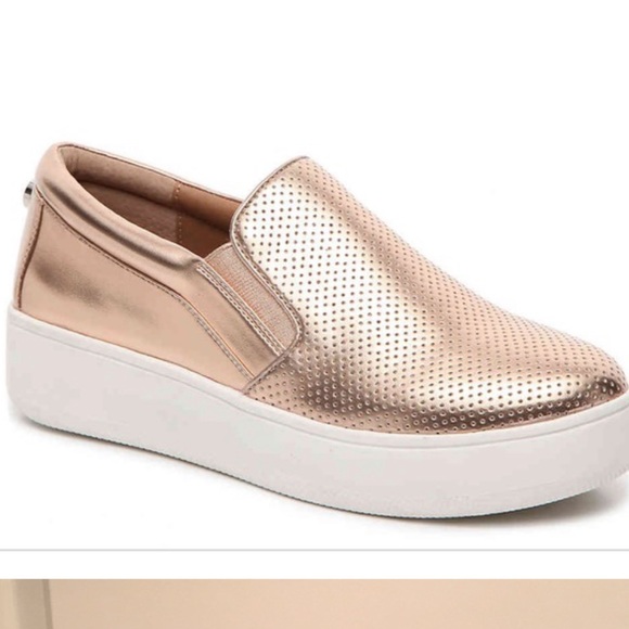 steve madden gold slip ons